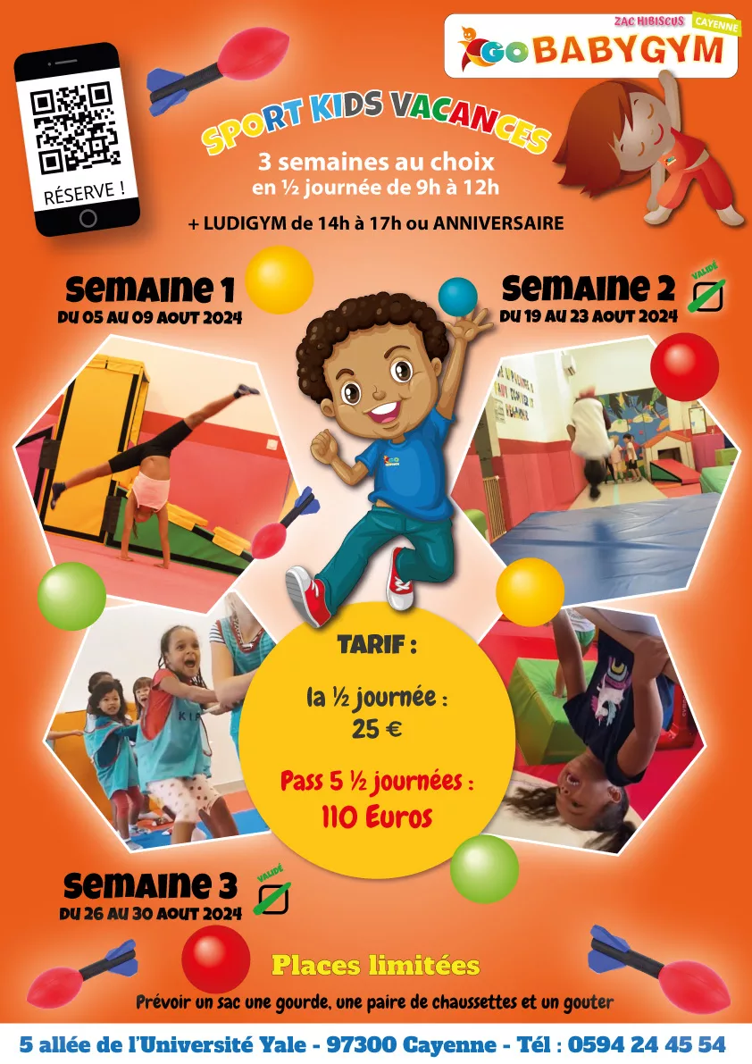 stages vacances sportifs enfants cayenne