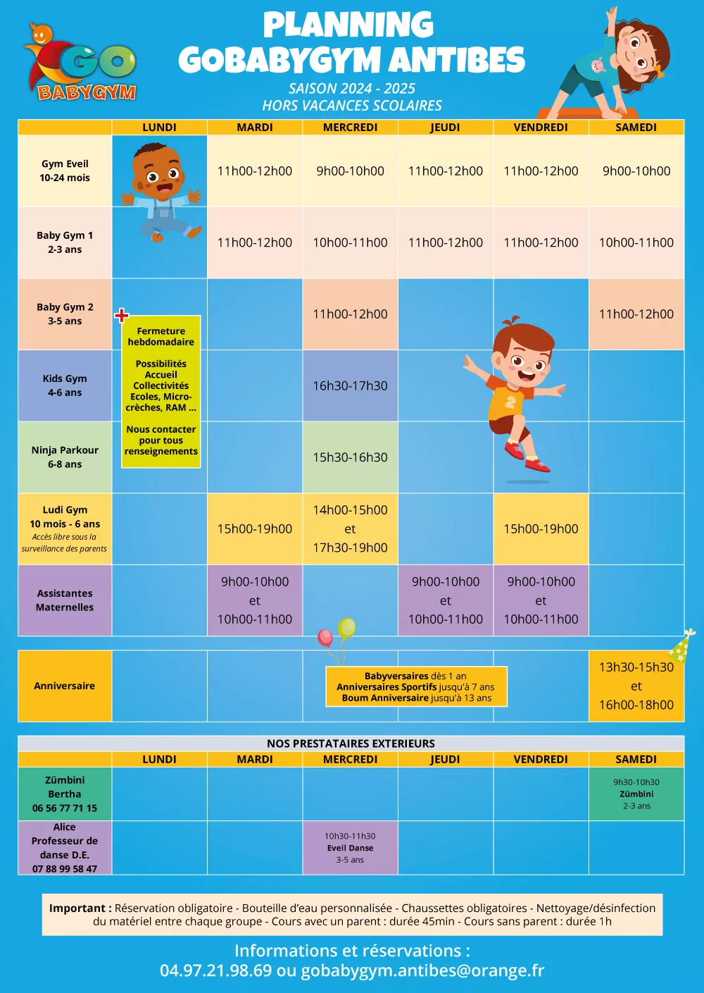 Planning gobabygym antibes