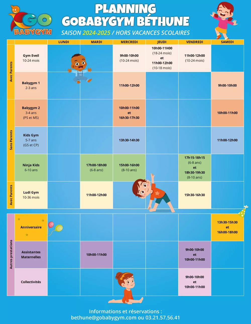 Planning Gobabygym Béthune