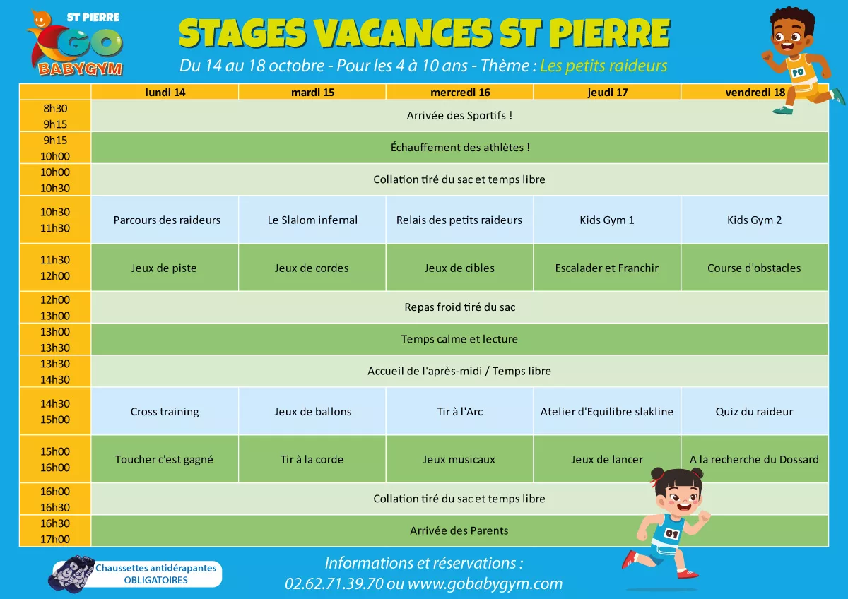 Stages vacances enfants saint pierre